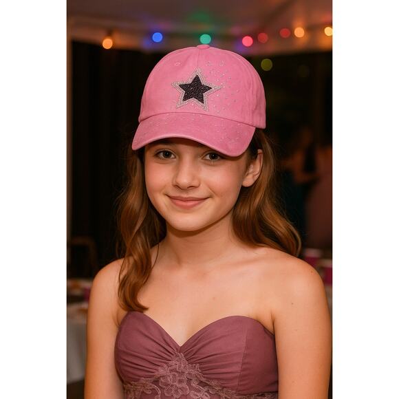 Handmade Rhinestone Shooting Star Bling Streetwear Baseball Cap Hat - Picture 9 of 9